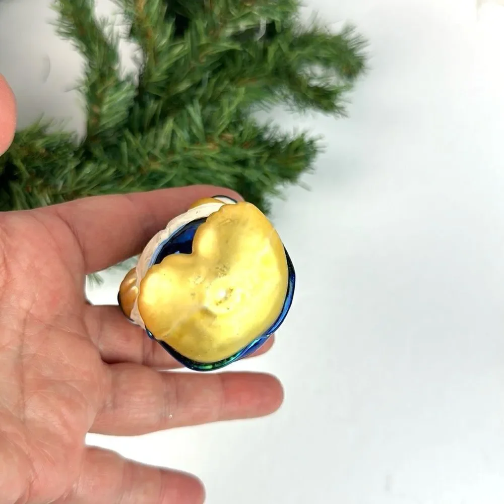 Navy Teddy Bear Glass Christmas Ornament made in Germany Hand Painted